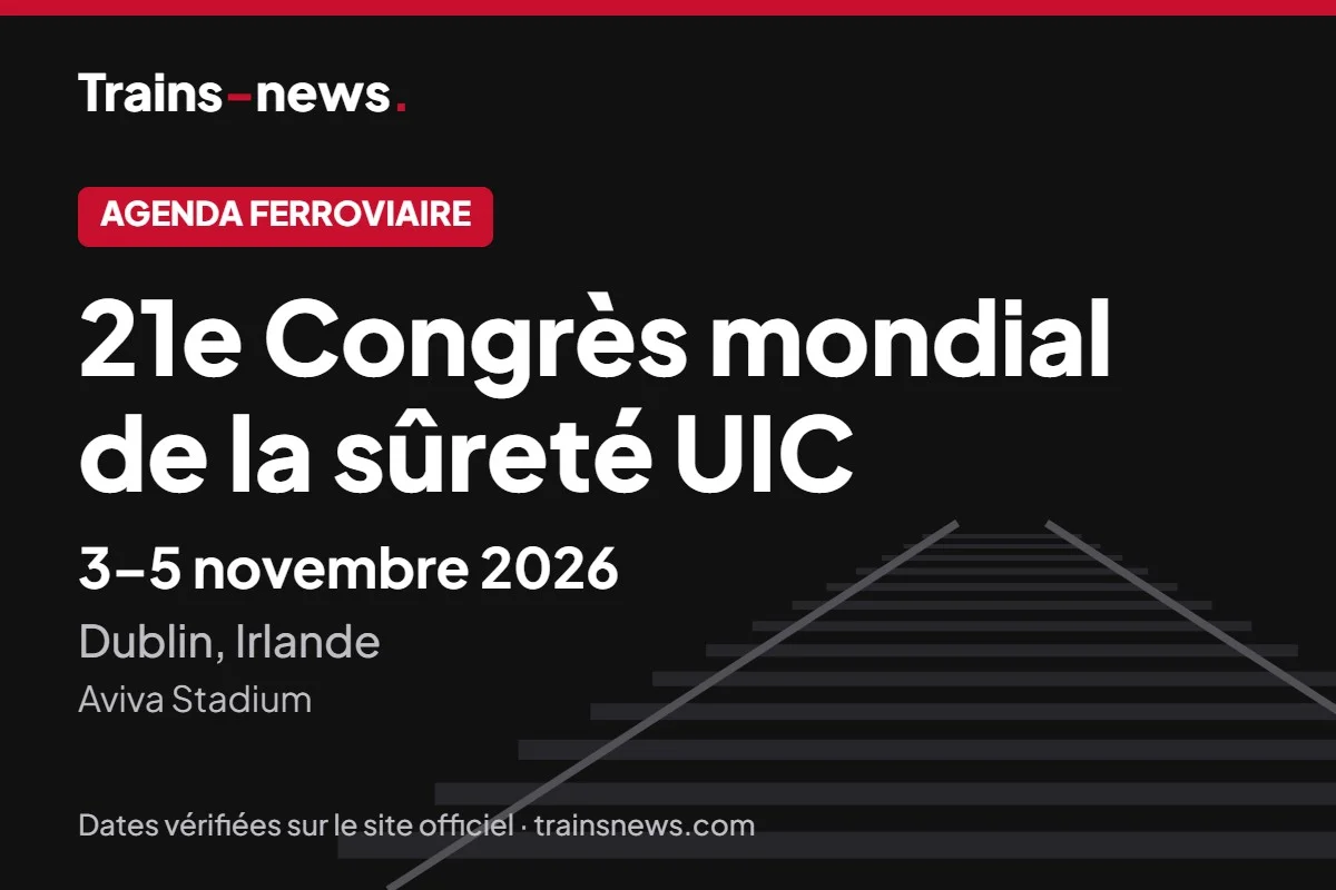 Congrès mondial de la sûreté UIC (Dublin, 3-5 nov. 2026) : dates et guide du congrès