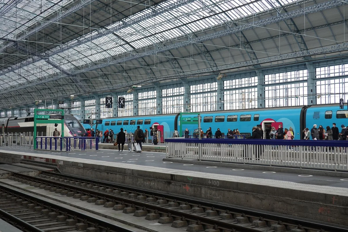 Trains under the hall of Bordeaux Saint-Jean station